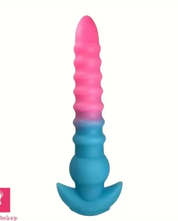 10.03in 12.2in Colorful Luminous Silicone Anal Plug Large Flexible Dildo