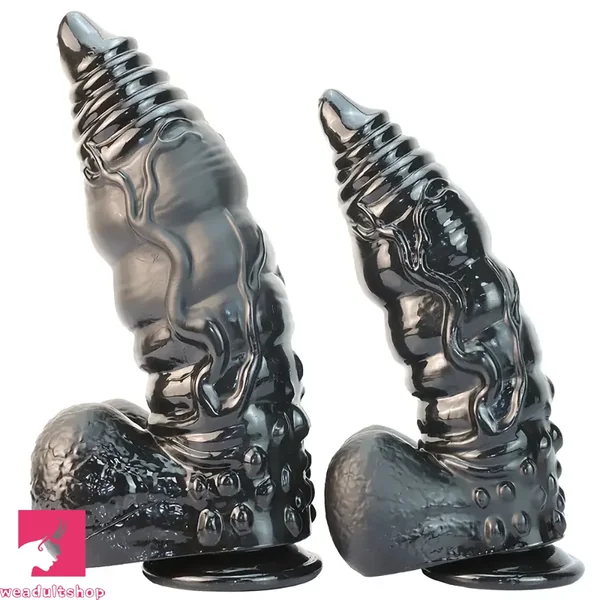 10.2in 11.8in Fantasy Sharp Head Huge Black Thick Dildo For Adults