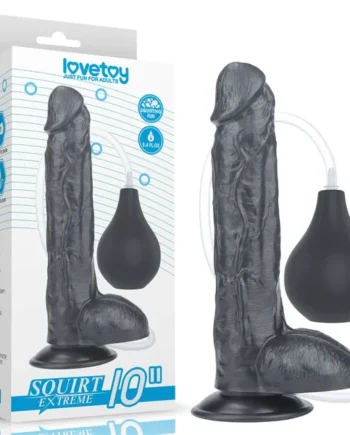 10'' Soft Realistic Squirting Ejaculating Dildo with Enema Bulb