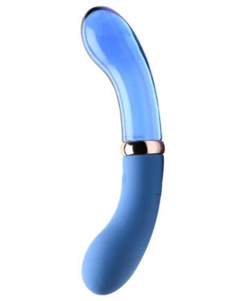 10X Bleu Dual Ended G-Spot Silicone and Glass Vibrator