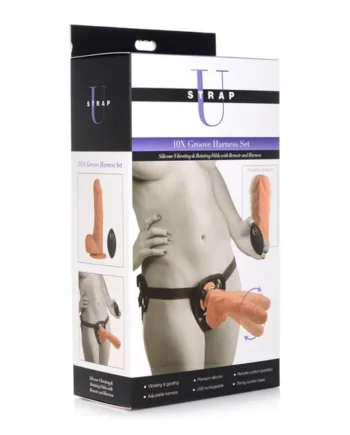 10x Groove Harness With Vibrating And Rotating Silicone