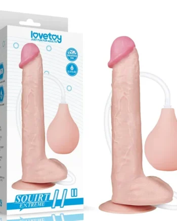 11" Realistic Squirting Dildo Ejaculating Dildo with Enema Bulb