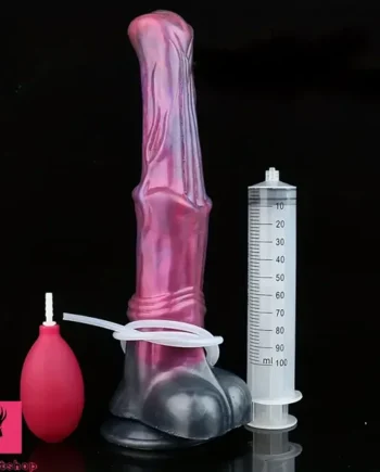 12.2in Silicone Huge Fantasy Purple Horse Squirting Soft Dildo