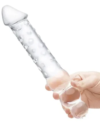 12" Double Ended Glass Dildo with Anal Beads