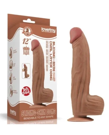 12'' King Sized Sliding Skin Dual Density Dildo
