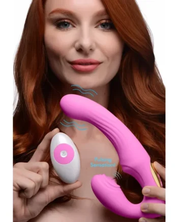 15x U-pulse Silicone Pulsating And Vibrating Strapless Strap-on With Remote