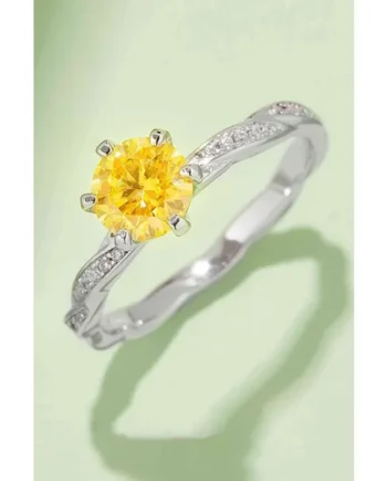 1 Carat Moissanite Contrast 925 Sterling Silver Ring