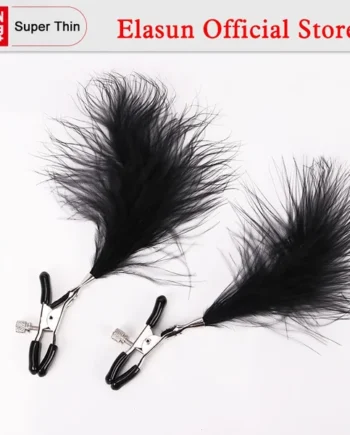 1 Pair Metal Sexy Breast Nipple Clamps Feather Adult Game Fetish Flirting Teasing Sex Toys