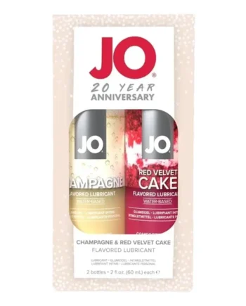 20th Anniversary Champagne/Red Velvet Cake Flavored Water - Based Lubricant Set