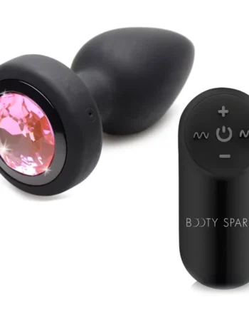 28X Vibrating Silicone Pink Gem Anal Plug