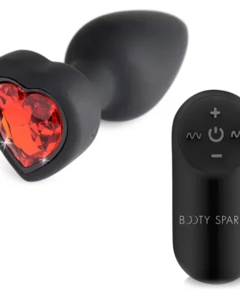 28x Vibrating Silicone Red Heart Anal Plug – Small