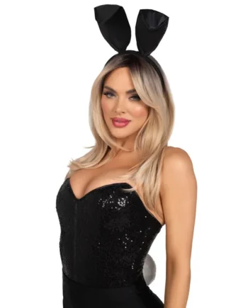 2 Pc Bunny Kit, Includes Pin-on Tail and Headband - Black