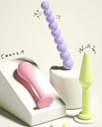 3 Pack Silicone Butt Plug Beads Waterproof Butt Plug Massager