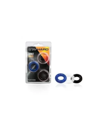 3 Pack Stay Hard Donut Rings