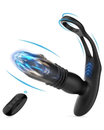 3 -Thrusting & 12 -Vibrating Cock Rings Prostate Massager