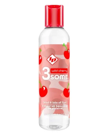 3some 3-in-1 Lubricant - Wild Cherry - 4 Fl. Oz.