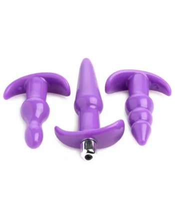 4 Pc Vibrating Anal Plug Set - Purple