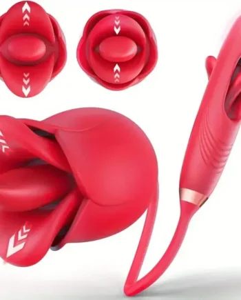 4in1 Mouth-Shaped 10 Tongue Licking Kissing Flapping Rose Dildo Vibrator