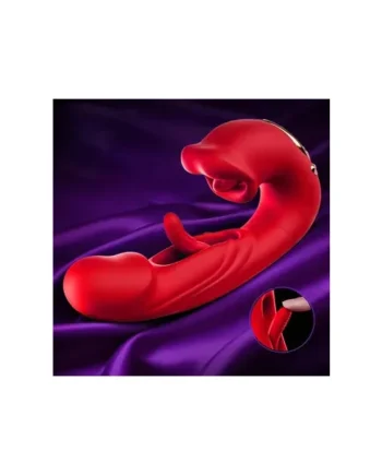 4-in-1 Rose Toy Clitoral Stimulator with Tongue Licking, Tapping Vibrations & Sucking Pleasure Modes