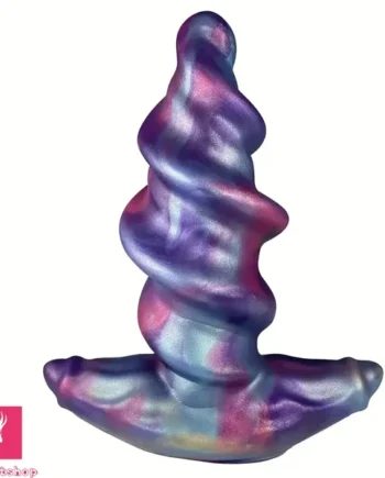 5.11in 6.29in 7.48in Spiral-Shaped Anchored Small Silicone Dildo Toy