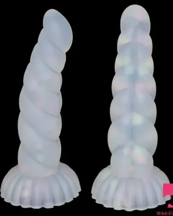 5.43in 8.86in Big Lifelike Jelly Glowing Dildo With Sucker Female Masturbator