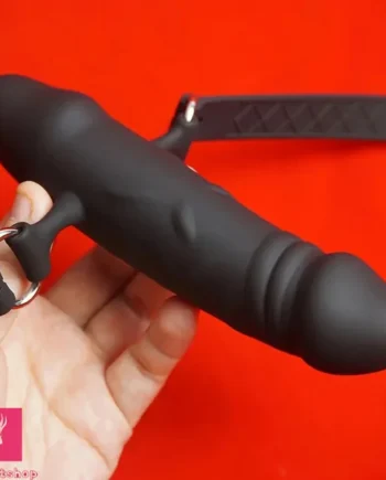 5.83in Double-Ended Silicone Face Dildo Gag with Adjustable Strap Cock