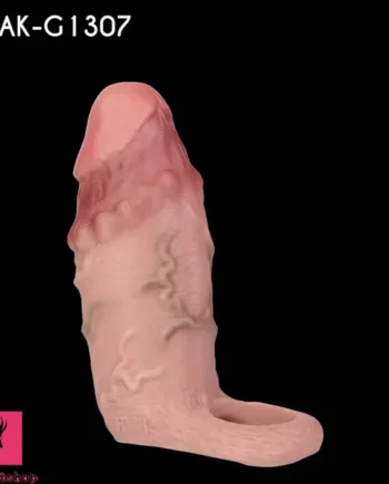 5.9in 5.98in Flexible Silicone Cock Sleeve Dildo With Ribbed Glans