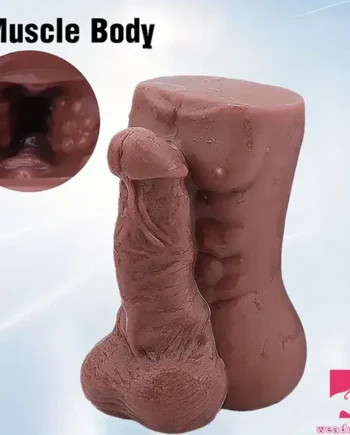 6.3in Premium 3D Real Silicone Flexible Soft Ebony Dildo Pocket Pussy