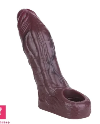 6.3in Wearable Soft Enlarge Masturbator Hollow Silicone Dildo Sleeve