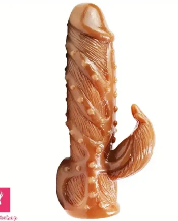 6.89in Flesh Skin Spiked Hollow Penis Sleeve Dildo For Enlargement