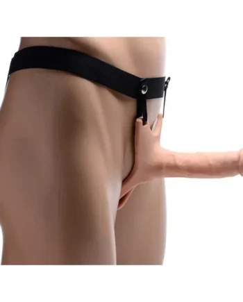 6 Inch Realistic Silicone Hollow Strap On Penis Extender and Ball Strap for Men by Size Matters