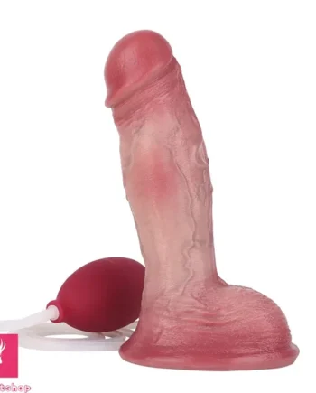 7.05in Inner Hardness Outer Flexible Dual Density Silicone Ejaculating Dildo