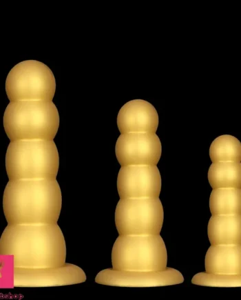 7.08in 9.05in 10.62in Silicone Soft Five-Bead Pull-Bead Butt Plug Cock Dildo