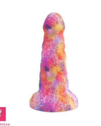 7.67in Big Girth Luminous Anal Pink Camo Silicone Female Dildo