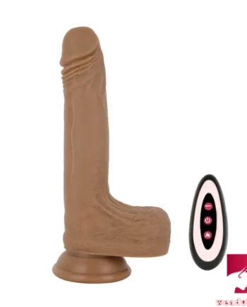 7.67in Vibrating Telescopic Heating Real Feeling Dildo Toy