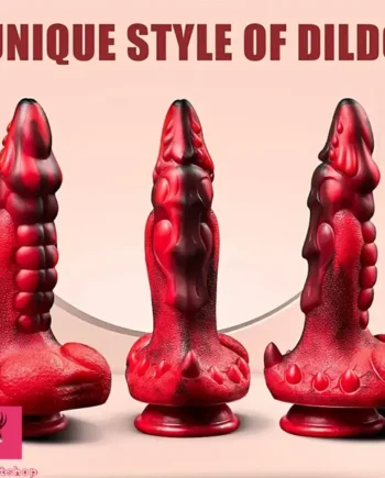 7.68in Telescopic Heating Vibrating Dragon Silicone Soft Auto Dildo