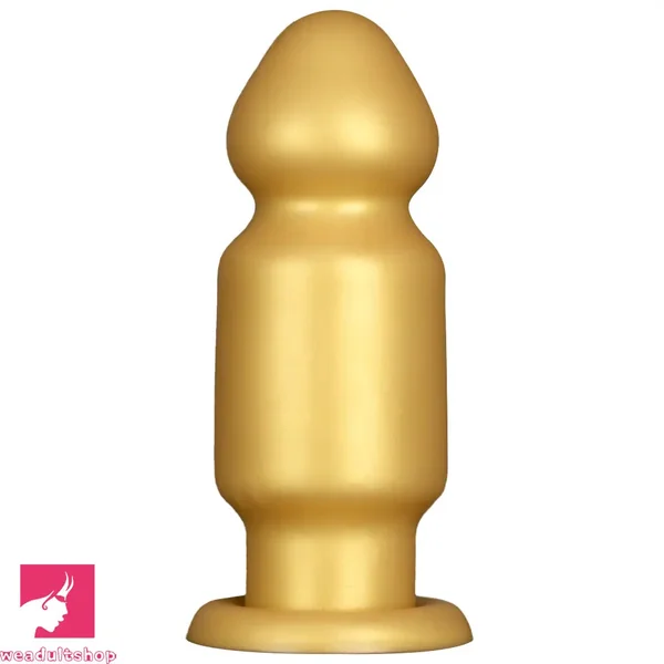 7.87in 11.22in Golden Silicone Soft Big Anal Plug Dildo For Clit Expansion