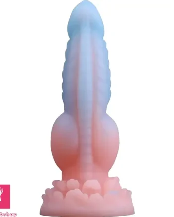 7.87in Fantasy Monster Dildo With Knot Luminous Silicone Thick Clit Dildo