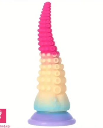 7.9in Tapered Tentacle Fantasy Octopus Suction Cup Soft Silicone Dildo