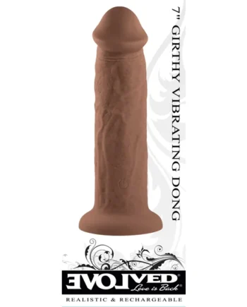 7 Inch Girthy Vibrating Dong - Dark