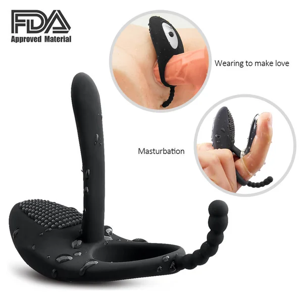 7 Kinds Vibrating Modes Penis Ring Anus Pussy Vibrator Toy For Men