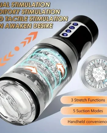 7 Thrusting Vibration 3D Soft TPE Sleeve Auto Male Masturbator