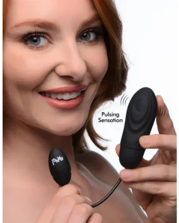 7x Pulsing Rechargeable Silicone Vibrator – Black