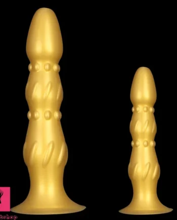 8.07in 11.22in Gold Silicone Large Anal Plug Penis Dildo Anal Exercises