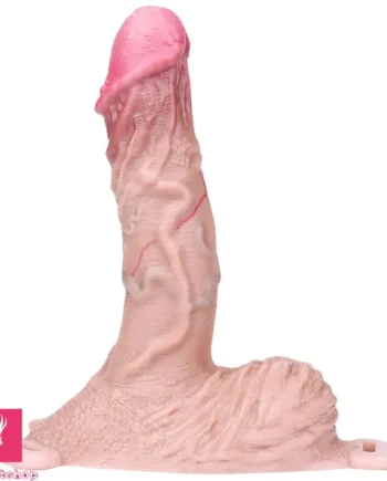 8.07in Realistic Strap on Extender Cock Sleeve Dildo Stretchable Cock Ring