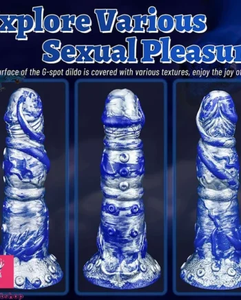 8.1in Oceanic Dreams Monster Dragon Silicone Soft Large Cock Dildo