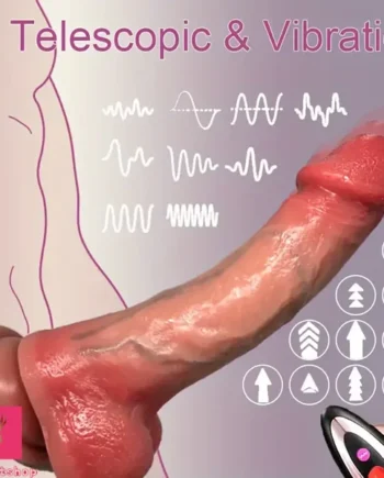 8.26in Vibrating Heating Thrusting Telescopic Lifelike Big Lifelike Dildo