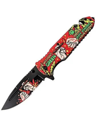 8.5″ Hands Design Red Handle Spring Assisted Folding Knife W/ Be