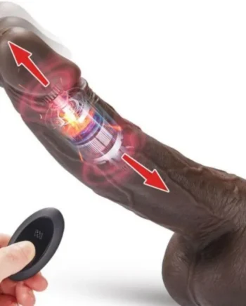 8.7″ Wireless Thrusting Black Dildo w/Remote control