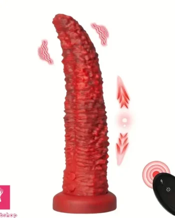 9.45in Monster Soft Odd Silicone G-Spot 10 Vibrating 3 Thrust Modes Dildo